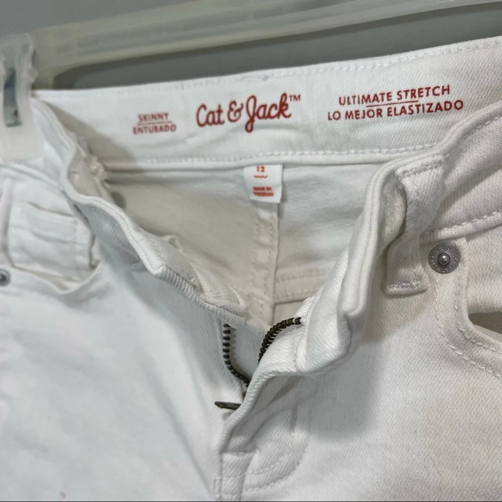 Cat & Jack Skinny White Jeans Girls size 12 - Picture 4 of 7